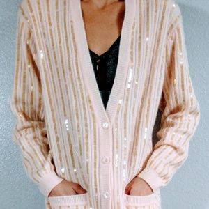 Vintage 80s Evan Picone Oversized Cardigan, Rose M